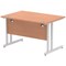 Impulse 1200mm Rectangular Desk, Silver Cantilever Leg, Beech