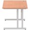Impulse 1200mm Rectangular Desk, Silver Cantilever Leg, Beech
