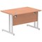 Impulse 1200mm Rectangular Desk, Silver Cantilever Leg, Beech