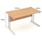 Impulse 1400mm Rectangular Desk, Silver Cantilever Leg, Beech