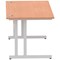 Impulse 1400mm Rectangular Desk, Silver Cantilever Leg, Beech