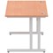 Impulse 1400mm Rectangular Desk, Silver Cantilever Leg, Beech