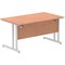 Impulse 1400mm Rectangular Desk, Silver Cantilever Leg, Beech