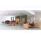 Impulse 1400mm Rectangular Desk, Silver Cantilever Leg, Beech