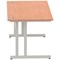 Impulse 1600mm Rectangular Desk, Silver Cantilever Leg, Beech