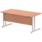 Impulse 1600mm Rectangular Desk, Silver Cantilever Leg, Beech