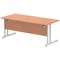 Impulse 1800mm Rectangular Desk, Silver Cantilever Leg, Beech