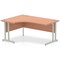 Impulse 1600mm Corner Desk, Left Hand, Silver Cantilever Leg, Beech