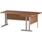 Impulse 1800mm Corner Desk, Right Hand, Silver Cantilever Leg, Beech