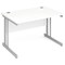 Impulse Rectangular Desk, 1200mm Wide, Silver Legs, White, Installed