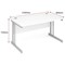Impulse 1200mm Rectangular Desk, Silver Cantilever Leg, White Impulse 1200mm Rectangular Desk, Silver Cantilever Leg, White
