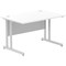 Impulse 1200mm Rectangular Desk, Silver Cantilever Leg, White