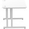 Impulse 1200mm Rectangular Desk, Silver Cantilever Leg, White