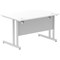 Impulse 1200mm Rectangular Desk, Silver Cantilever Leg, White