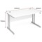 Impulse 1400mm Rectangular Desk, Silver Cantilever Leg, White