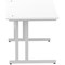 Impulse 1400mm Rectangular Desk, Silver Cantilever Leg, White