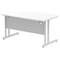 Impulse 1400mm Rectangular Desk, Silver Cantilever Leg, White