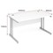 Impulse 1600mm Rectangular Desk, Silver Cantilever Leg, White