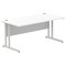 Impulse 1600mm Rectangular Desk, Silver Cantilever Leg, White