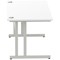 Impulse 1600mm Rectangular Desk, Silver Cantilever Leg, White