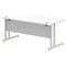 Impulse 1600mm Rectangular Desk, Silver Cantilever Leg, White Impulse 1600mm Rectangular Desk, Silver Cantilever Leg, White