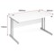 Impulse Rectangular Desk, 1800mm Wide, Silver Legs, White, Installed