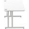 Impulse 1800mm Rectangular Desk, Silver Cantilever Leg, White