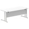 Impulse 1800mm Rectangular Desk, Silver Cantilever Leg, White