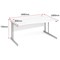 Impulse Wave Desk, Right Hand, 1600mm Wide, Silver Legs, White, Installed