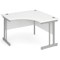 Impulse 1200mm Corner Desk, Silver Cantilever Leg, White