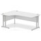 Impulse 1800mm Corner Desk, Left Hand, Silver Cantilever Leg, White