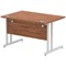 Impulse 1200mm Rectangular Desk, Silver Cantilever Leg, Walnut