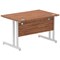 Impulse 1200mm Rectangular Desk, Silver Cantilever Leg, Walnut