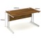 Impulse 1400mm Rectangular Desk, Silver Cantilever Leg, Walnut