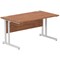 Impulse 1400mm Rectangular Desk, Silver Cantilever Leg, Walnut