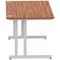 Impulse 1400mm Rectangular Desk, Silver Cantilever Leg, Walnut