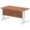 Impulse 1400mm Rectangular Desk, Silver Cantilever Leg, Walnut