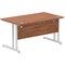 Impulse 1400mm Rectangular Desk, Silver Cantilever Leg, Walnut