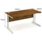 Impulse 1600mm Rectangular Desk, Silver Cantilever Leg, Walnut