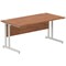 Impulse 1600mm Rectangular Desk, Silver Cantilever Leg, Walnut