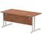 Impulse 1600mm Rectangular Desk, Silver Cantilever Leg, Walnut