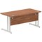 Impulse 1600mm Rectangular Desk, Silver Cantilever Leg, Walnut