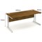 Impulse Rectangular Desk, 1800mm Wide, Silver Legs, Walnut, Installed