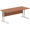 Impulse 1800mm Rectangular Desk, Silver Cantilever Leg, Walnut