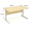Impulse Rectangular Desk, 1200mm Wide, Silver Legs, Maple, Installed