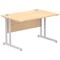 Impulse 1200mm Rectangular Desk, Silver Cantilever Leg, Maple