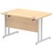 Impulse 1200mm Rectangular Desk, Silver Cantilever Leg, Maple