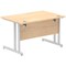 Impulse 1200mm Rectangular Desk, Silver Cantilever Leg, Maple