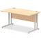 Impulse 1400mm Rectangular Desk, Silver Cantilever Leg, Maple