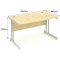 Impulse Rectangular Desk, 1400mm Wide, Silver Legs, Maple, Installed
